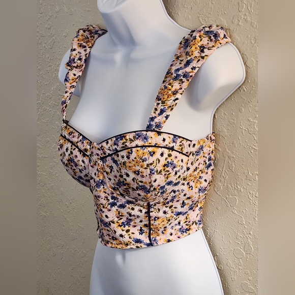 BOG Collecive Floral Corset Top NWT - Picture 4 of 16